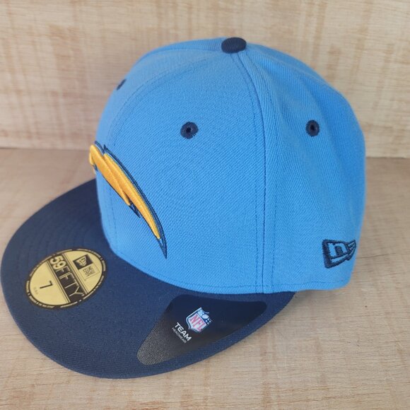 Los Angeles Chargers NFL New Era 59Fifty Fitted 7 Two Tone Blue Hat Cap - Picture 2 of 8